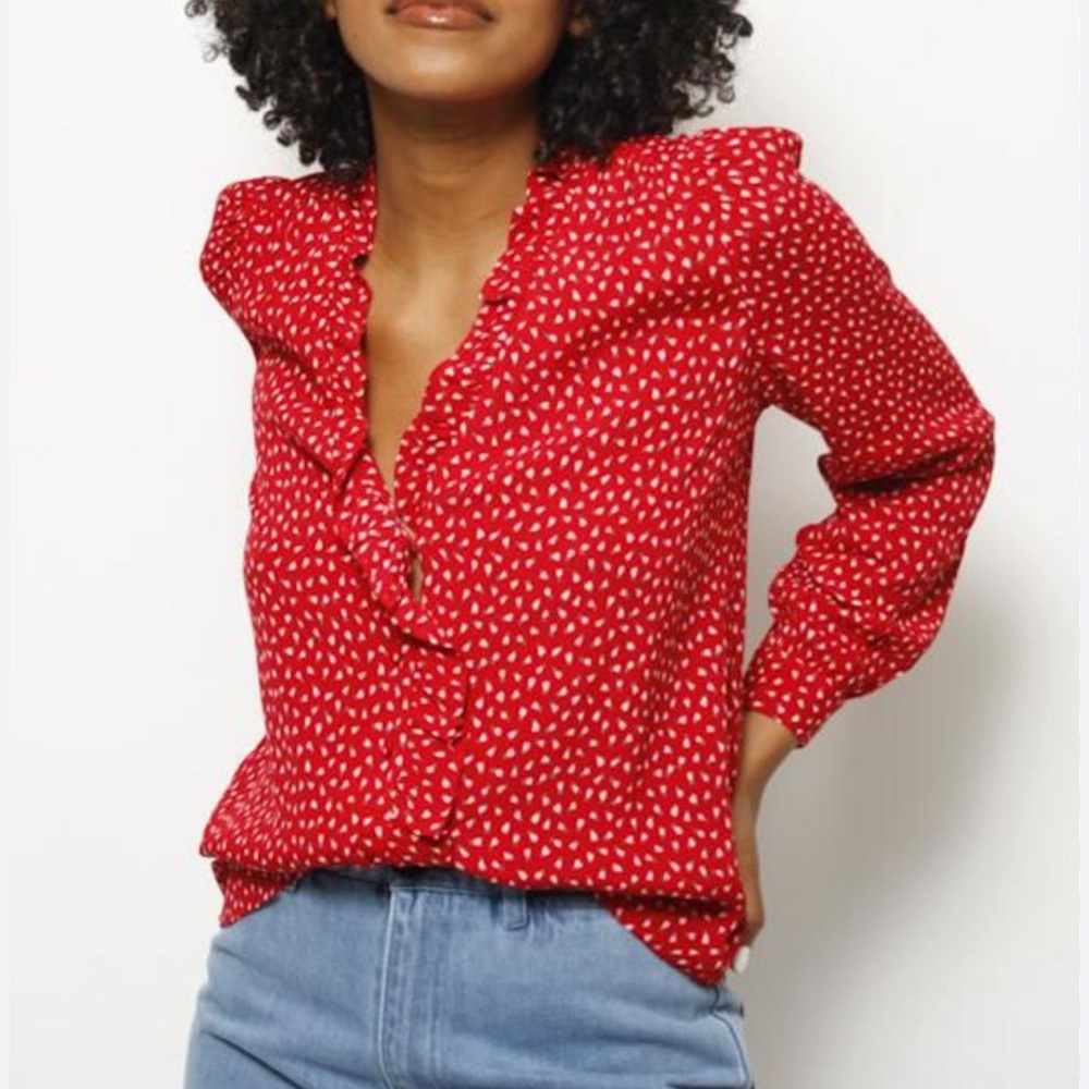 ROLLAS LILY BLOUSE - RED MINI TULIP XS